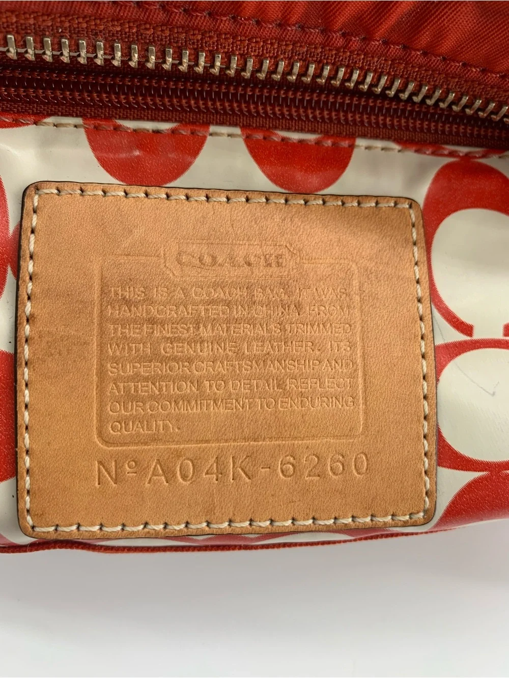 Coach Hampton Mini Tote 6260 Orange Nylon Leather Trim Y2K